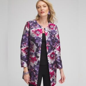Chico's Floral Jacquard Topper